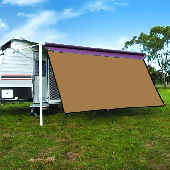 CAMWINGS RV Awning Privacy Screen Shade Panel Kit Sunblock Shade Drop 10 x 12ft, Coffee