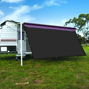 CAMWINGS RV Awning Privacy Screen Shade Panel Kit Sunblock Shade Drop 8 x 16ft, Black