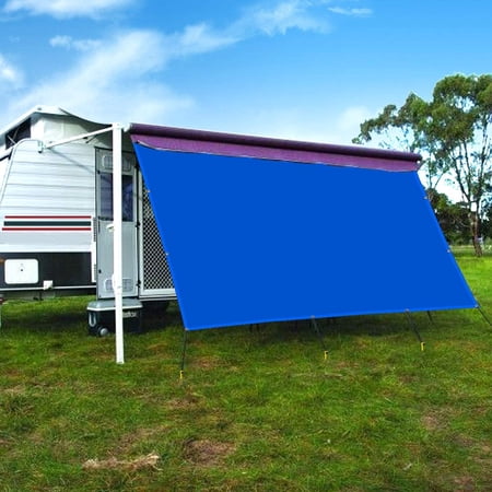 CAMWINGS RV Awning Privacy Screen Shade Panel Kit Sunblock Shade Drop 8 x 16ft, Blue
