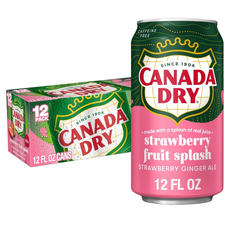 Canada Dry Caffeine Free Fruit Splash Strawberry Ginger Ale Soda