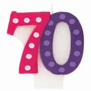 Bright And Bold 70th Birthday Candle