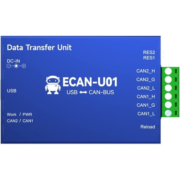 CAN to USB Protocol Converter ECAN-U01 CAN2.0 USB2.0 CANBUS 2-Way Transparent Transmission Communication Transceiver Relay CAN Commissioning Interface