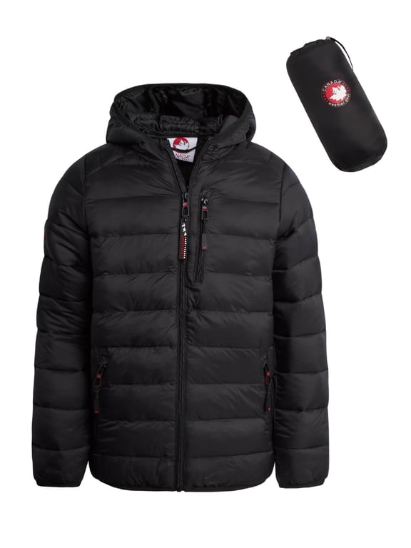 Boys' Puffer Jacket - Lightweight Nylon Packable Winter Coat for Boys (10-20)