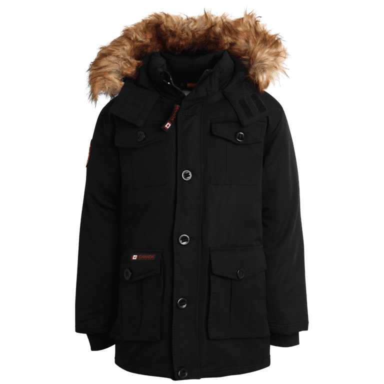 canada weather gear Long Cold Weather Parka Coat in Black