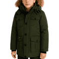 thumbnail image 1 of CANADA WEATHER GEAR Boys' Winter Jacket - Heavyweight Teflon Canvas Parka Coat (Size: 8-20), 1 of 7