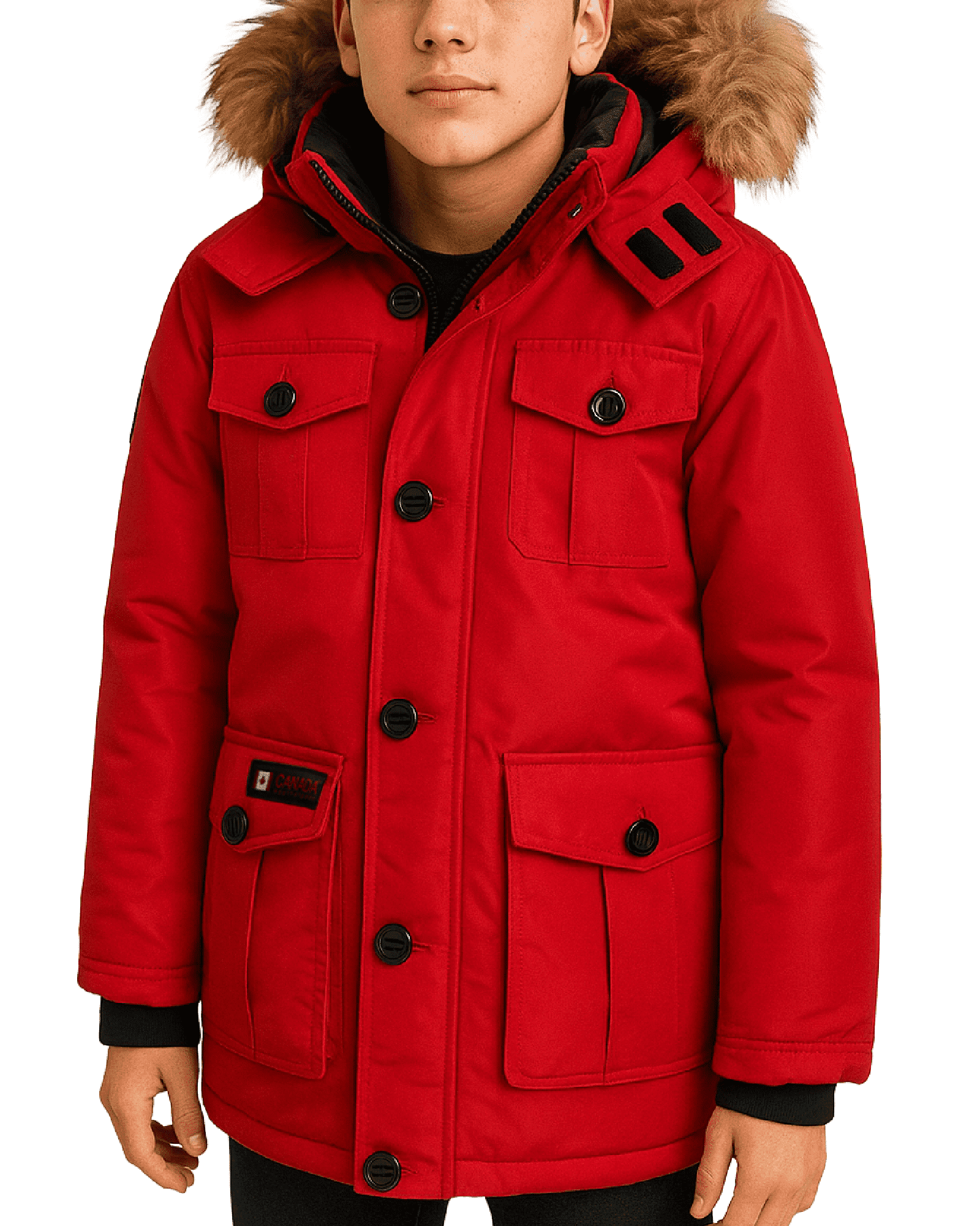 CANADA WEATHER GEAR Boys' Winter Jacket - Heavyweight Teflon Canvas Parka Coat (Size: 8-20)