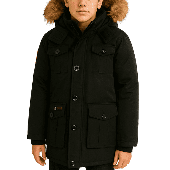 CANADA WEATHER GEAR Boys' Winter Jacket - Heavyweight Teflon Canvas Parka Coat (Size: 8-20)
