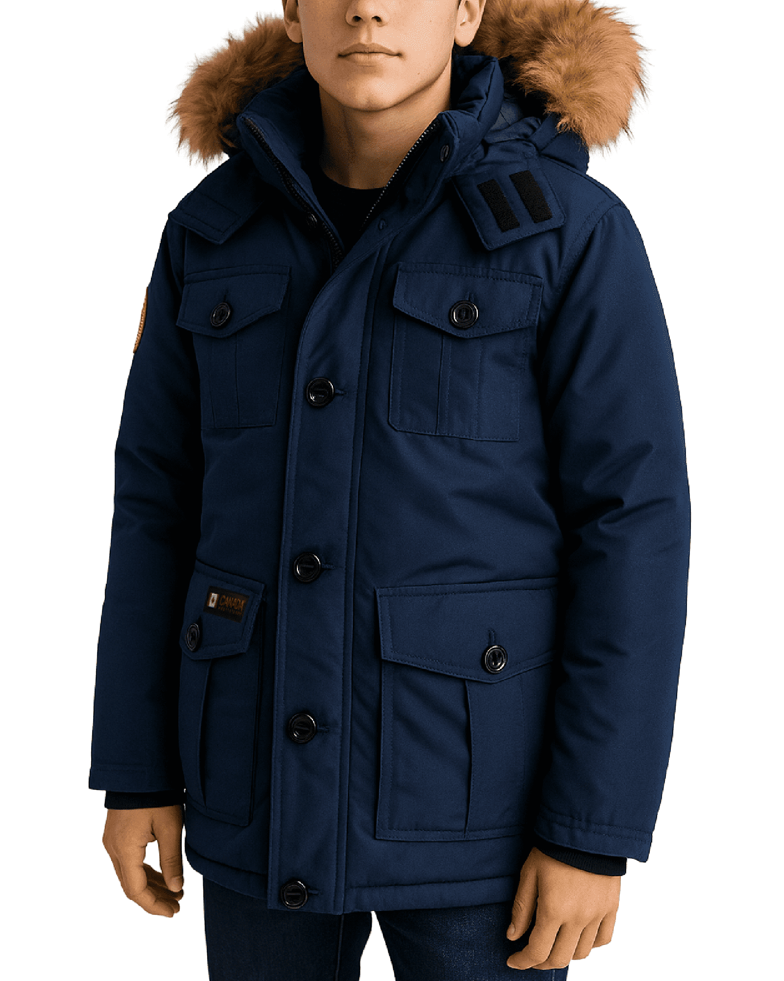 CANADA WEATHER GEAR Boys' Winter Jacket - Heavyweight Teflon Canvas Parka Coat (Size: 8-20)