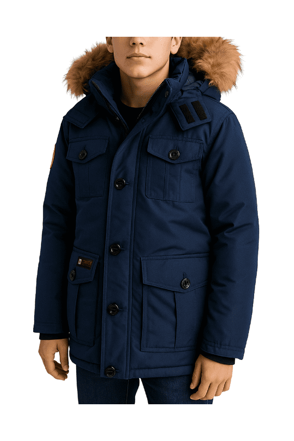 Boys' Winter Jacket - Heavyweight Teflon Canvas Parka Coat (Size: 8-20)