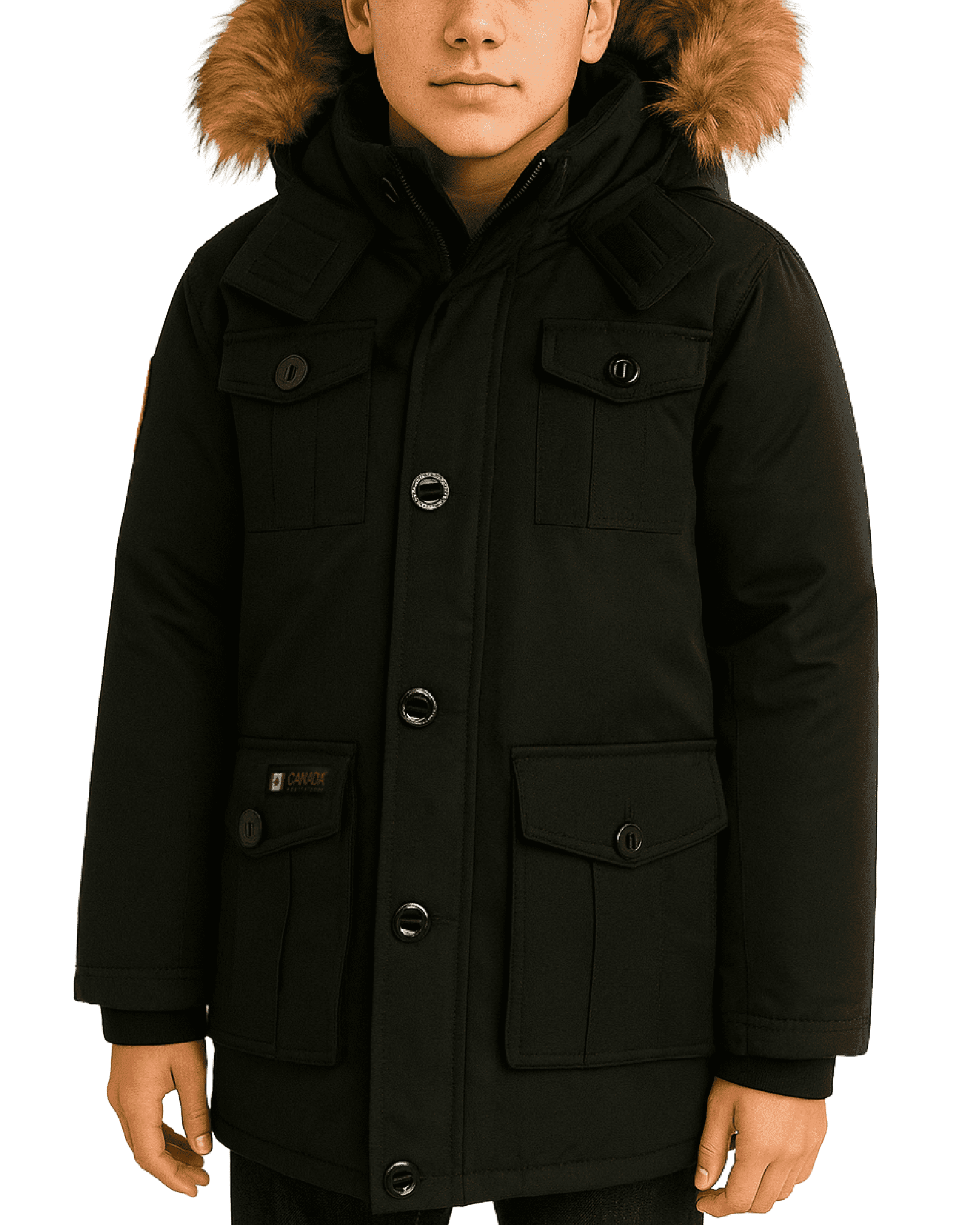 CANADA WEATHER GEAR Boys' Winter Jacket - Heavyweight Teflon Canvas Parka Coat (Size: 8-20)