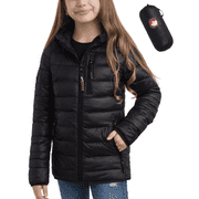 CANADA WEATHER GEAR Girls Puffer Jacket - Lightweight Packable Bubble Coat Water Resistant (7-16)