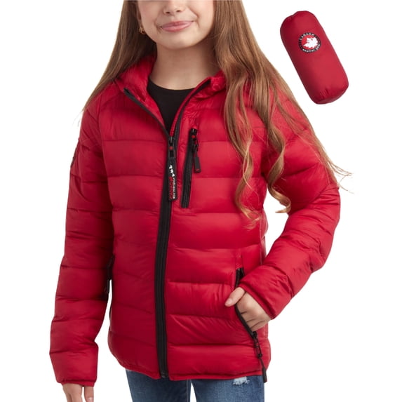 Canada Weather Gear Girls Puffer Jacket Lightweight Packable Bubble Coat Outerwear Jackets