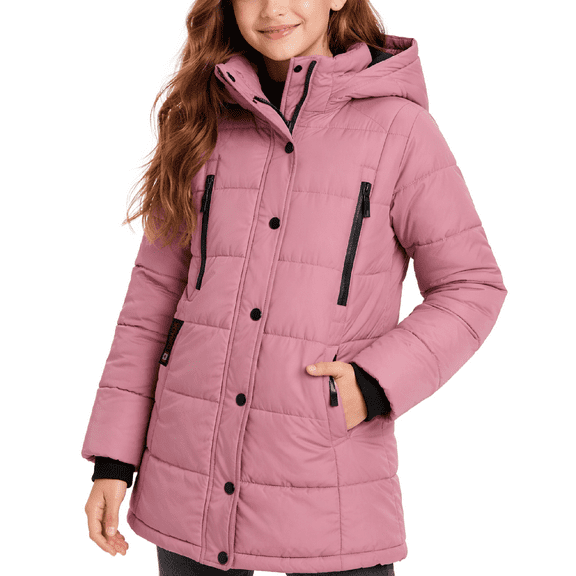 CANADA WEATHER GEAR Girls’ Winter Coat – Stadium Length Quilted Puffer Parka Jacket (7-16)