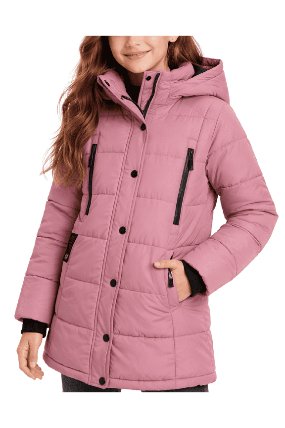 GEAR Girls’ Winter Coat – Stadium Length Quilted Puffer Parka Jacket (7-16)