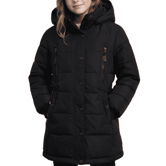 Canada Weather Gear Girls Winter Coat Stadium Length Quilted Puffer Parka Insulated Outerwear