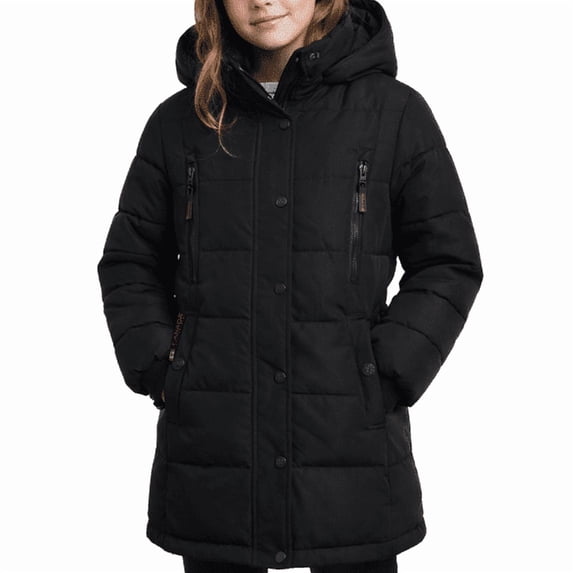 CANADA WEATHER GEAR Girls Winter Coat Stadium Length Quilted Puffer Parka Insulated Outerwear