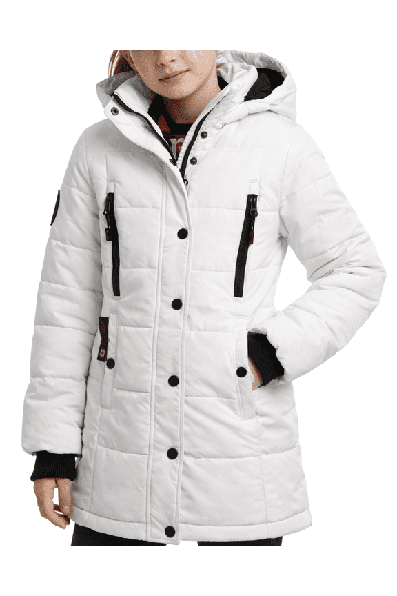 Girls Winter Coat Stadium Length Quilted Puffer Parka Insulated Outerwear