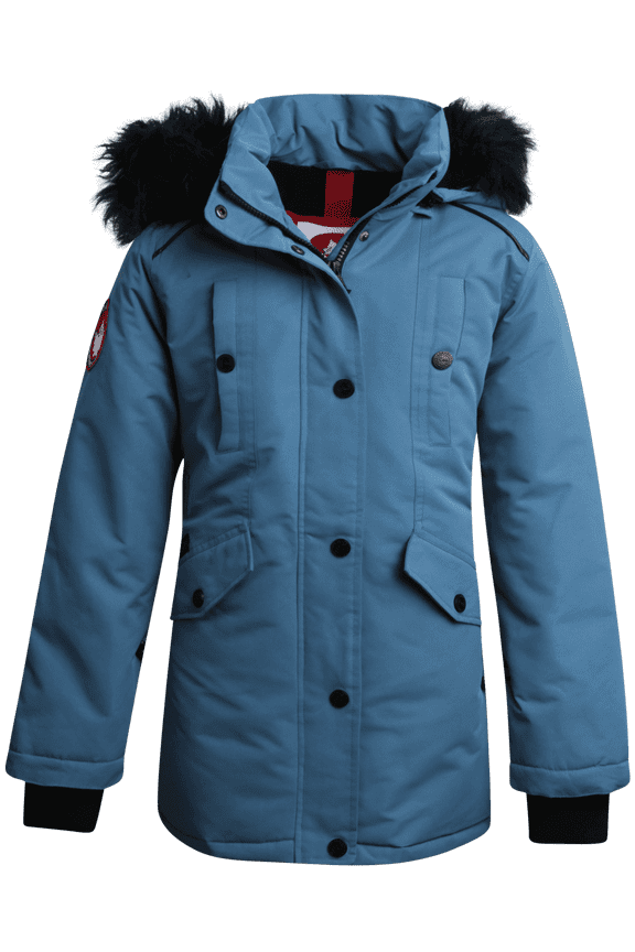 Girls' Winter Jacket - Stadium Expedition Parka Coat, Faux Fur Trim Hood