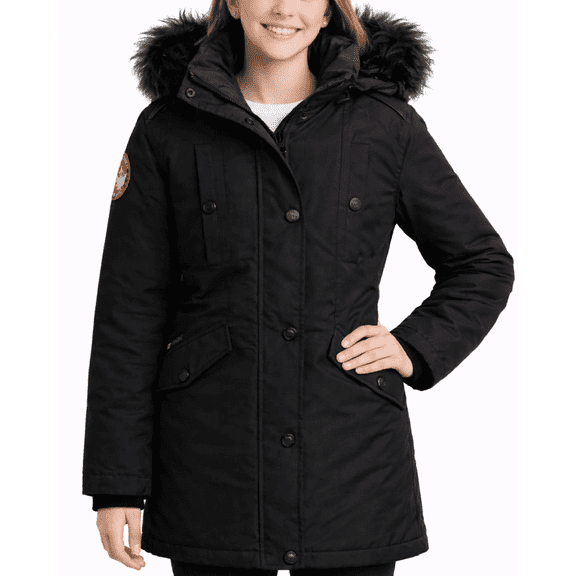 CANADA WEATHER GEAR Girls' Winter Jacket - Stadium Expedition Parka Coat, Faux Fur Trim Hood