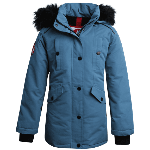 CANADA WEATHER GEAR Girls' Winter Jacket - Stadium Expedition Parka Coat, Faux Fur Trim Hood