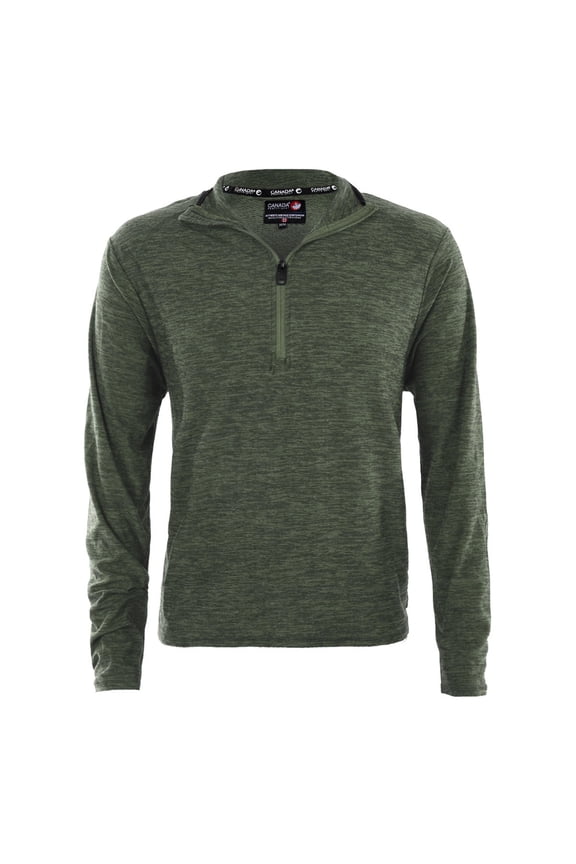 MEN'S SUPREME SOFT SPACE DYE 1/4 ZIP PULLOVER, SIZE XL,OLIVE