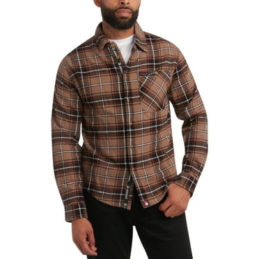 CANADA WEATHER GEAR Men's Flannel Shirt - Casual Button Down Long Sleeve Sweatshirts for Men (M-XXL)