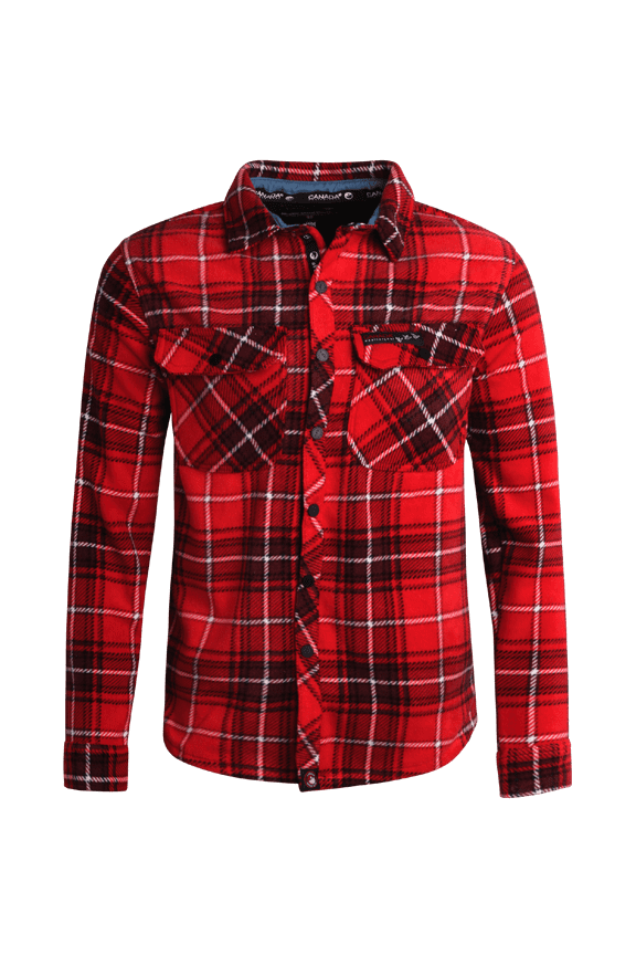 Men's Plaid Shirt - Polar Fleece Long Sleeve Button Down Shirt for Men (M-XXL)