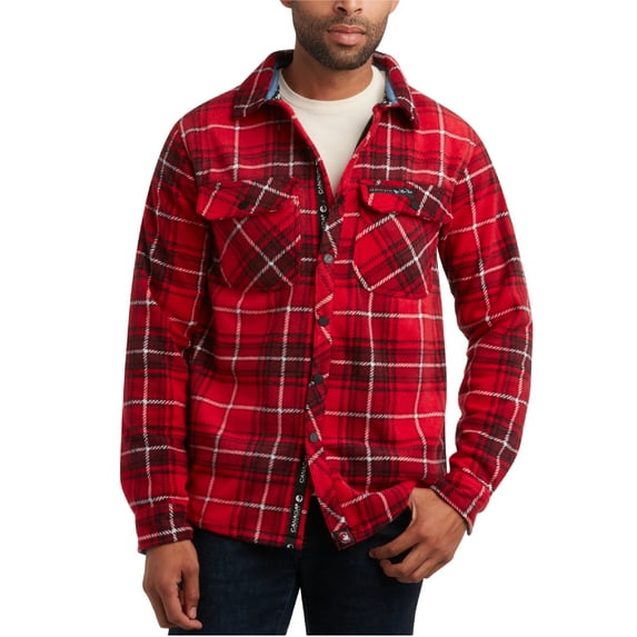 CANADA WEATHER GEAR Men's Plaid Shirt - Polar Fleece Long Sleeve Button Down Shirt for Men (M-XXL)