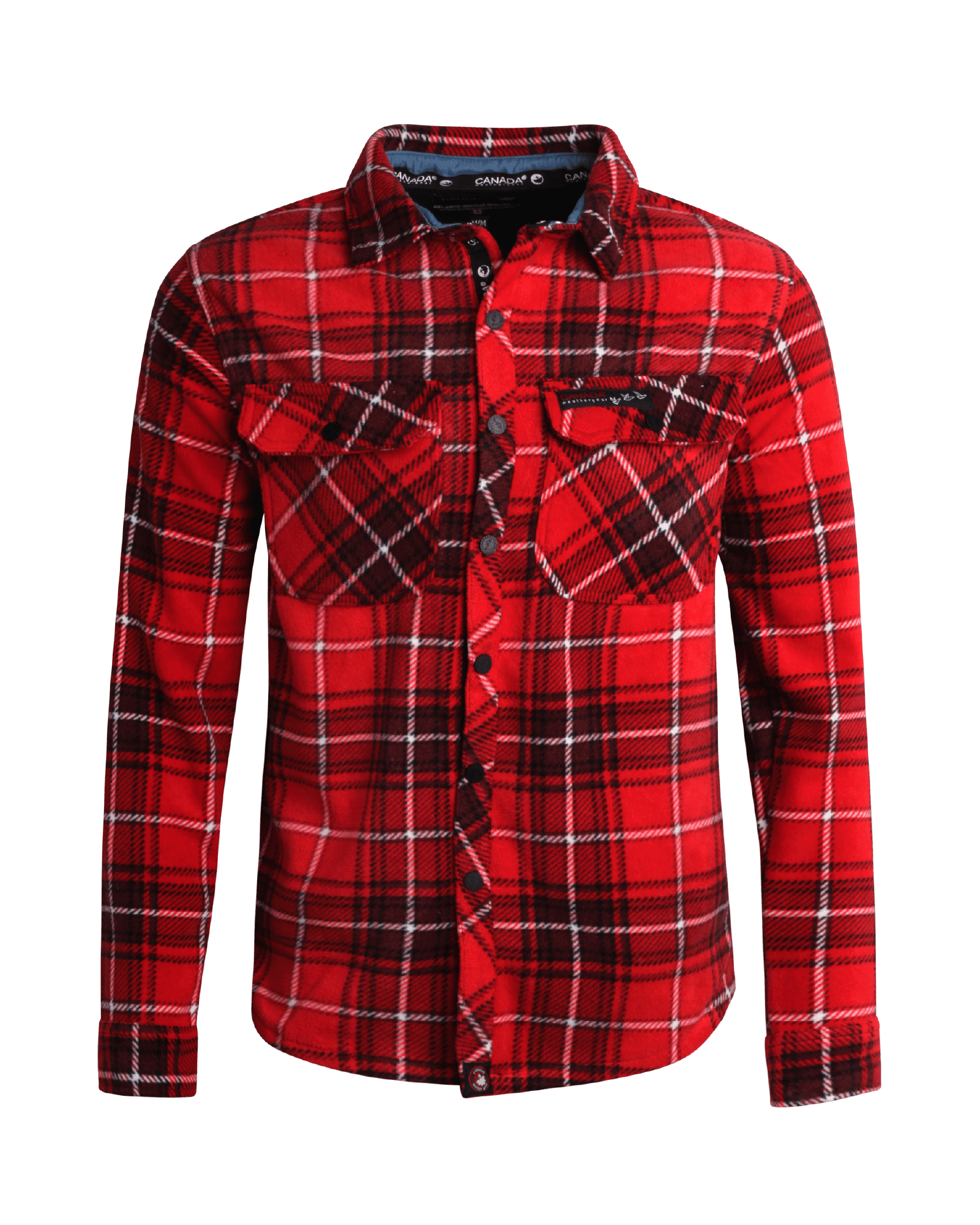 CANADA WEATHER GEAR Men s Plaid Shirt Polar Fleece Long Sleeve Button Down Shirt for Men M XXL Walmart