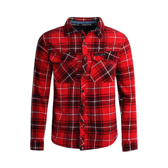 Men's Plaid Shirt - Polar Fleece Long Sleeve Button Down Shirt for Men (M-XXL)