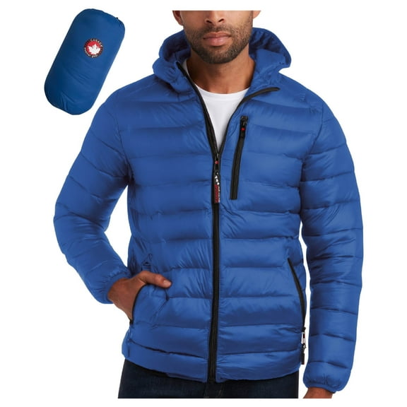 CANADA WEATHER GEAR Men's Puffer Jacket - Lightweight Nylon Packable Winter Coat for Men (M-XXL)