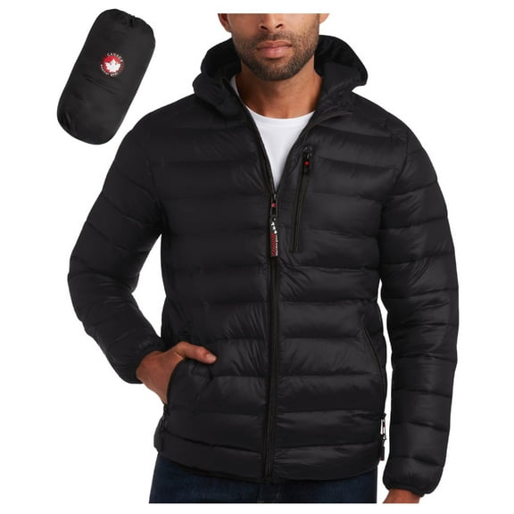 CANADA WEATHER GEAR Men's Puffer Jacket - Lightweight Nylon Packable Winter Coat for Men (M-XXL)