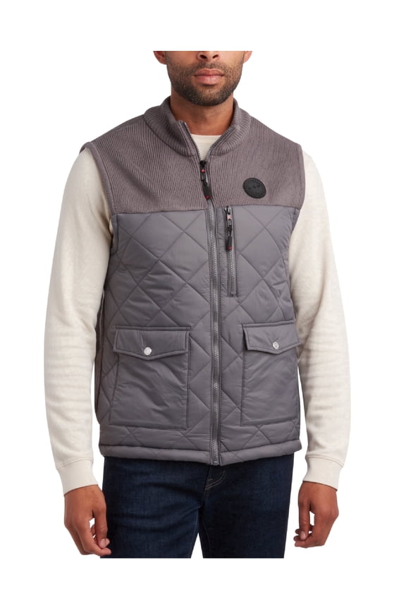 Men's Vest - Zip Up Sweater Yoke Front & Back Quilted Heated Vest for Men M-XXL