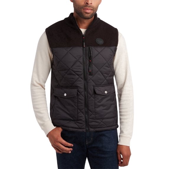 CANADA WEATHER GEAR Men's Vest - Zip Up Sweater Yoke Front & Back Quilted Heated Vest for Men M-XXL