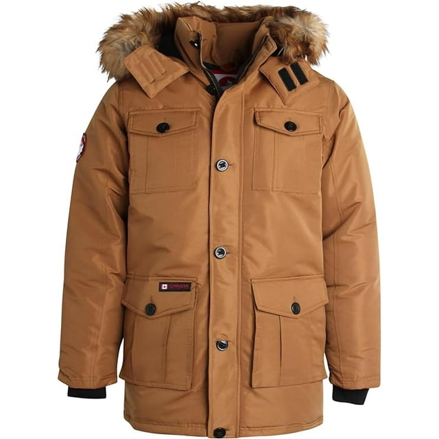 CANADA WEATHER GEAR Men's Winter Coat Heavyweight Teflon Canvas Parka