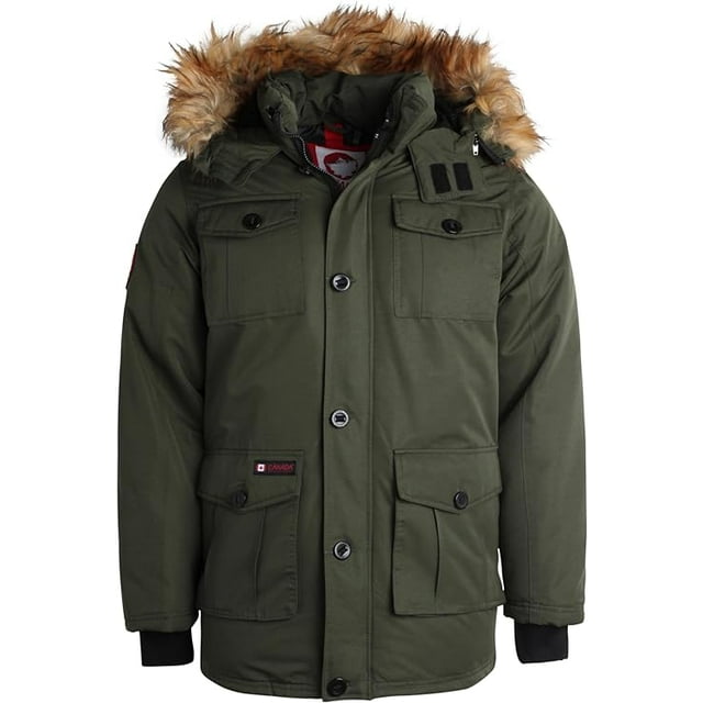 CANADA WEATHER GEAR Men's Winter Coat Heavyweight Teflon Canvas Parka