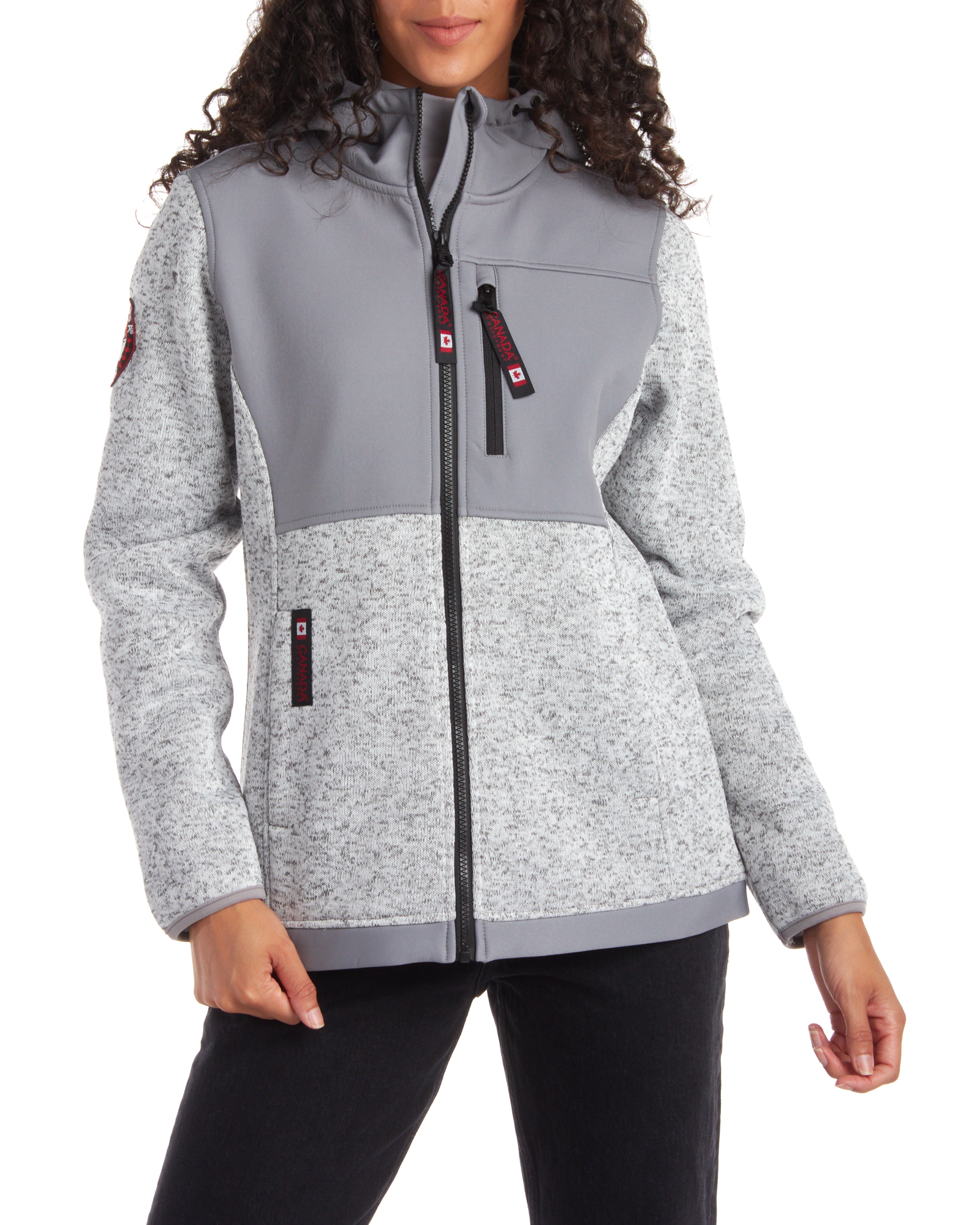 CANADA WEATHER GEAR Womens Sweatshirt Full Zip Hooded Sweater Fleece Jacket S XL Walmart