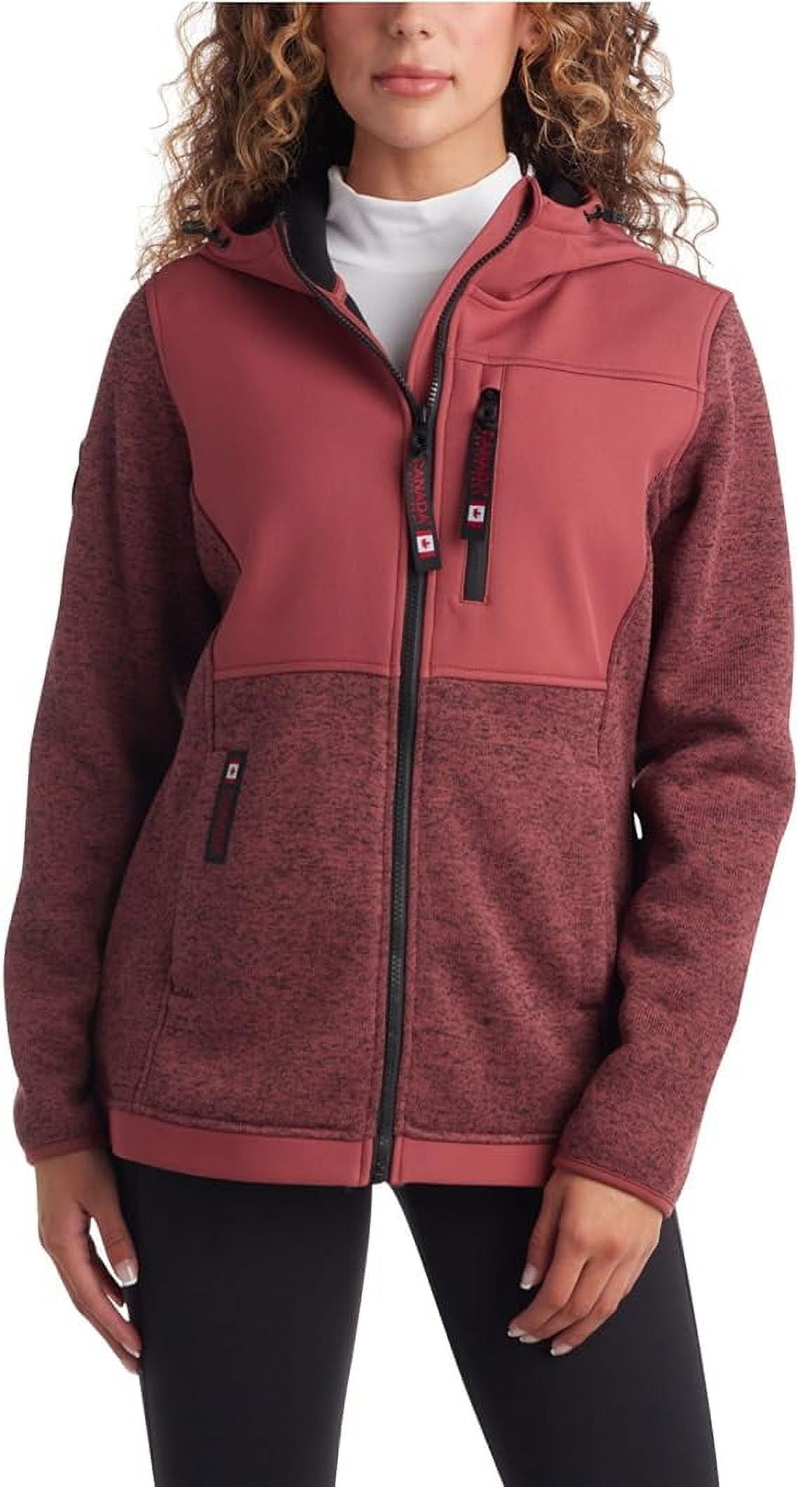 CANADA WEATHER GEAR Womens Sweatshirt - Full Zip Hooded Sweater