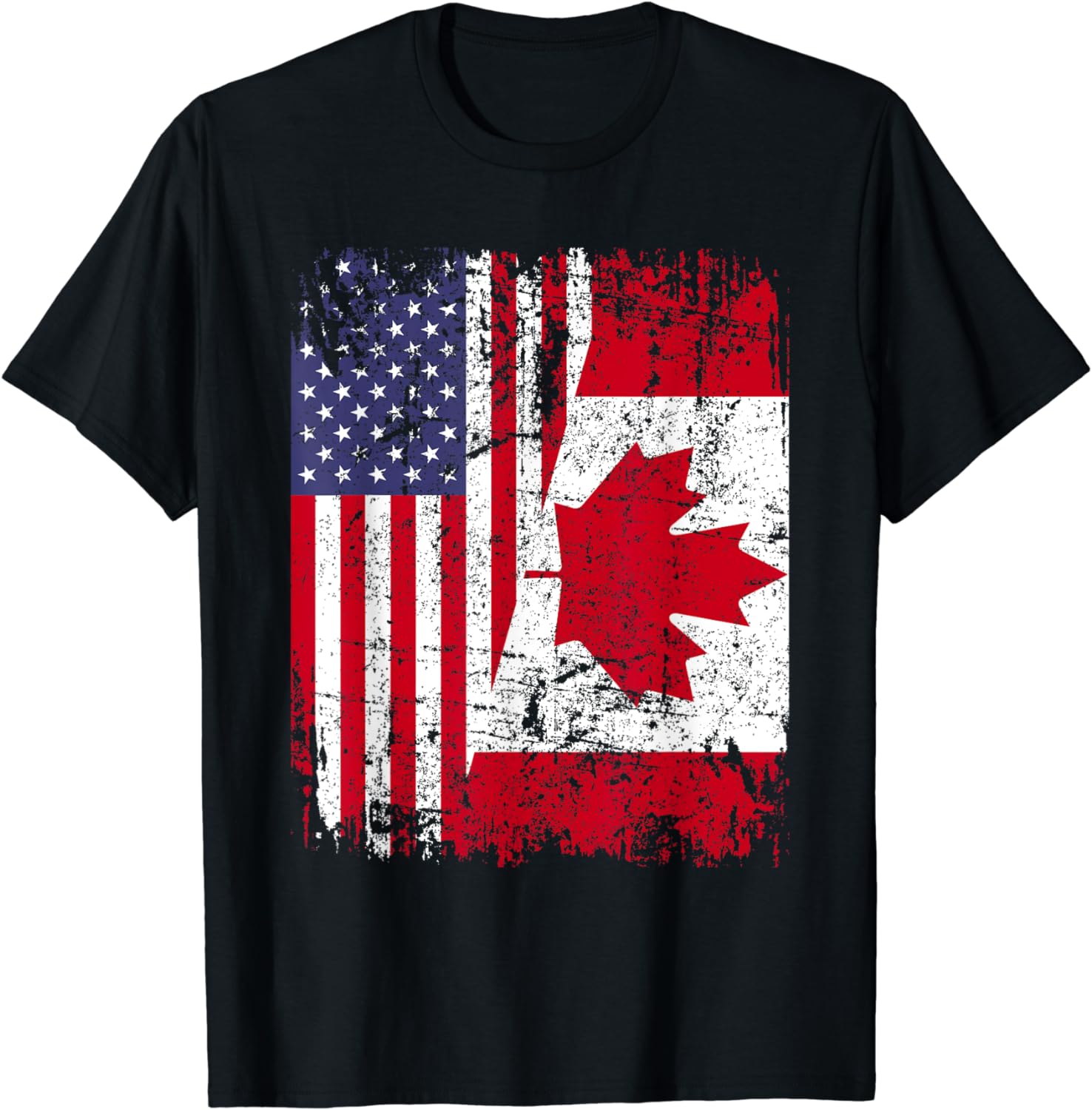 CANADIAN ROOTS | Half American Flag | CANADA T-Shirt - Walmart.com