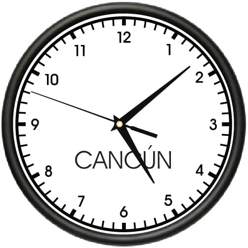 CANCUN TIME Wall Clock world time zone clock office business