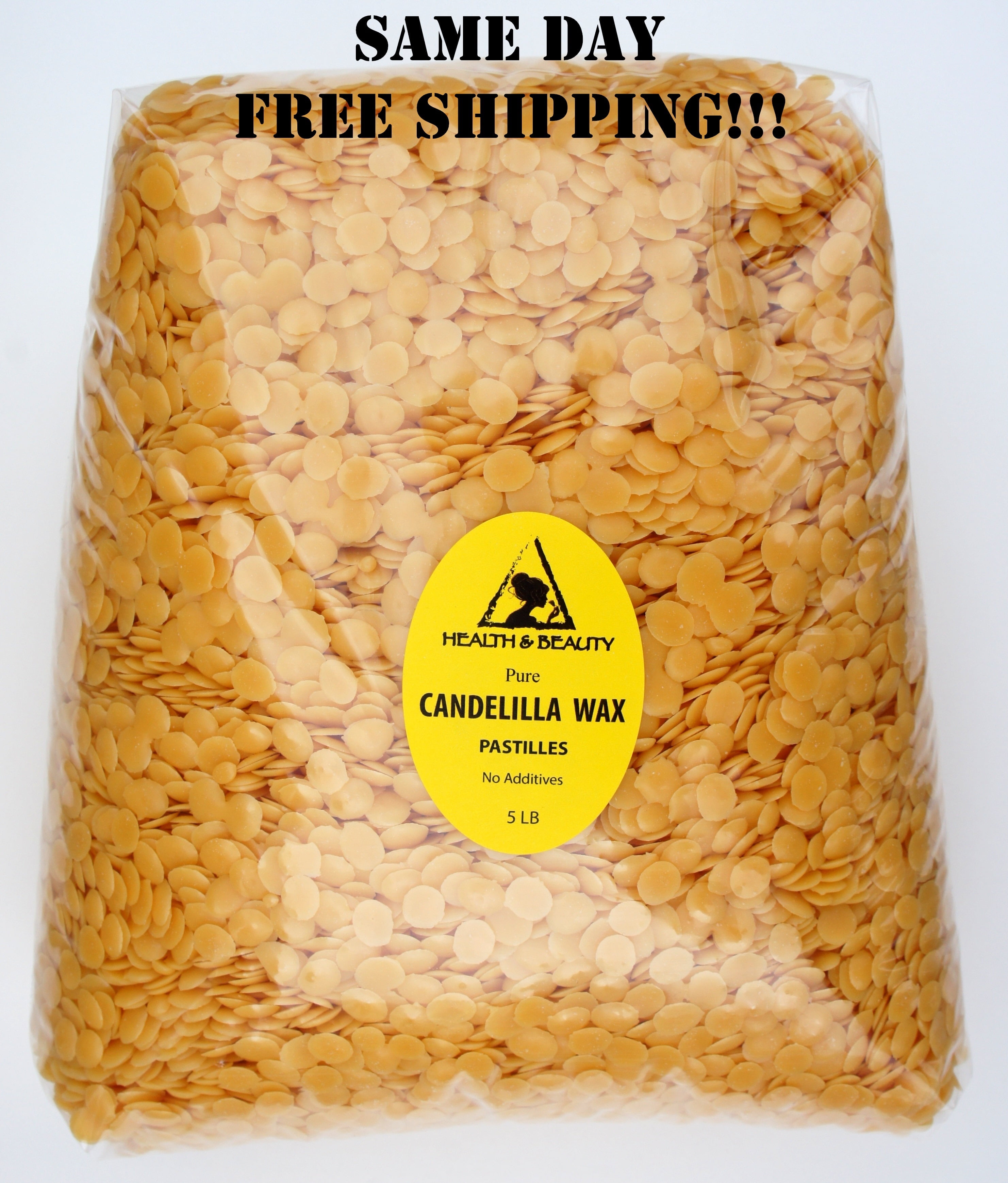 CANDELILLA WAX FLAKES ORGANIC VEGAN BEADS PASTILLES PRIME 100% PURE 5 LB