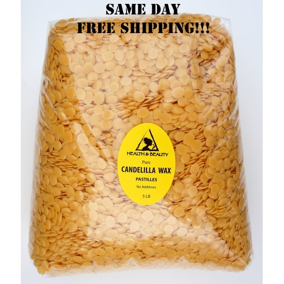 CANDELILLA WAX FLAKES ORGANIC VEGAN BEADS PASTILLES PRIME 100% PURE 5 LB
