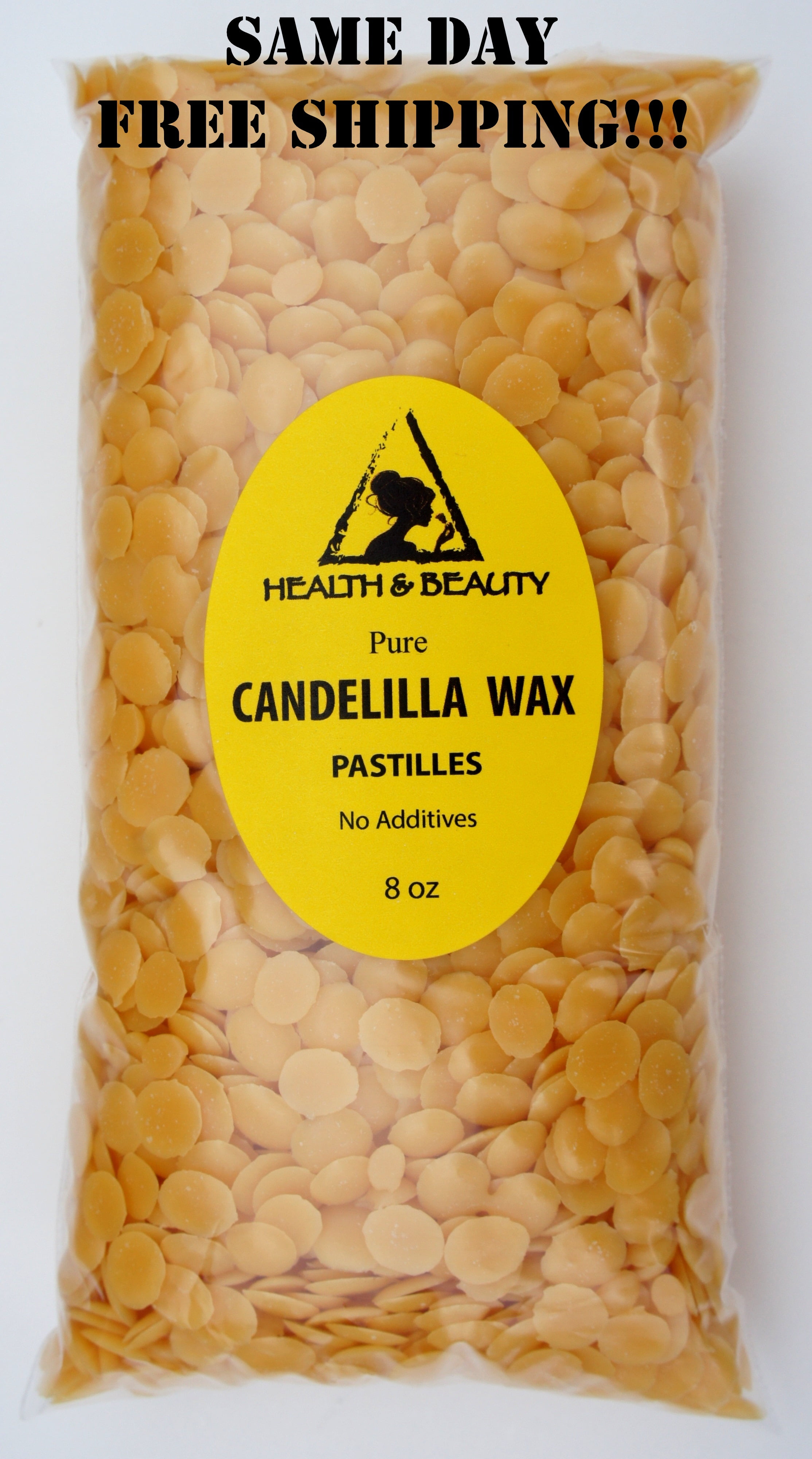 CANDELILLA WAX FLAKES ORGANIC VEGAN BEADS PASTILLES PRIME 100% PURE 8 OZ