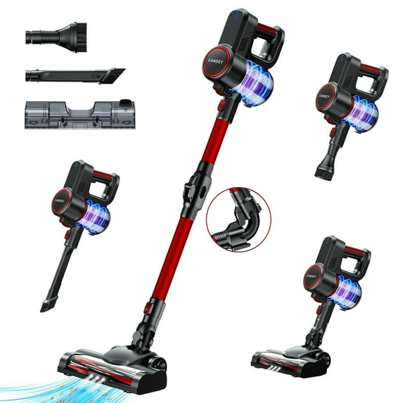 CANDEY Cordless Stick Vacuum Cleaners for Home 4-in-1 30Kpa Wet/Dry Handheld Vacuum for Carpet Pet Hair Hardwood Floors
