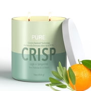 Candle-Lite Pure Sage & Tangerine Odor Eliminating Scented Candles, Neofresh Technology Eliminates 99.9% of Odors, 16 oz 2-Wick Jar, Proudly Poured in the USA, 44-60 Hours Burn Time