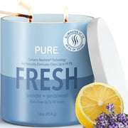 Candle-Lite Pure Lavender & Sandalwood Odor Eliminating Scented Candles, Neofresh Technology Eliminates 99.9% of Odors, 16 oz 2-Wick Jar, Proudly Poured in the USA, 44-60 Hours Burn Time