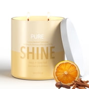 Candle-Lite Pure Citrus & Clove Leaf Odor Eliminating Scented Candles, Neofresh Technology Eliminates 99.9% of Odors, 16 oz 2-Wick Jar, Proudly Poured in the USA, 44-60 Hours Burn Time