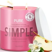 Candle-Lite Pure Jasmine & Amberwood Odor Eliminating Scented Candles, Neofresh Technology Eliminates 99.9% of Odors, 16 oz 2-Wick Jar, Proudly Poured in the USA, 44-60 Hours Burn Time