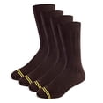 thumbnail image 1 of CANDOR AND CLASS Men's Combed Cotton (78%) Crew Socks for Men (Brown Ribbed 1 PK (4 Pairs)), 1 of 9