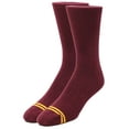 thumbnail image 1 of CANDOR AND CLASS Men's Combed Cotton (78%) Crew Socks for Men (Burgundy Flat Knit 1PK (2 Pairs)), 1 of 2